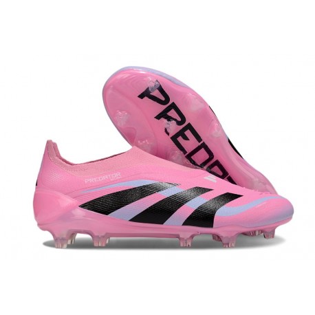 New adidas Predator 25 Elite Laceless FG Pink Black