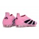 New adidas Predator 25 Elite Laceless FG Pink Black