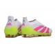 New adidas Predator 25 Elite Laceless FG White Lucid Pink Lucid Lemon