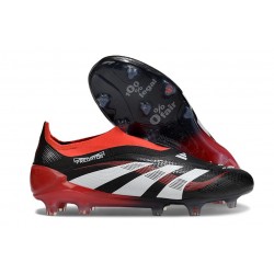 New adidas Predator 25 Elite Laceless FG X MOMENTS Black White Vivid Red