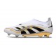 New adidas Predator 25 Elite Laceless FG White Black Gold Met