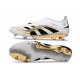 New adidas Predator 25 Elite Laceless FG White Black Gold Met