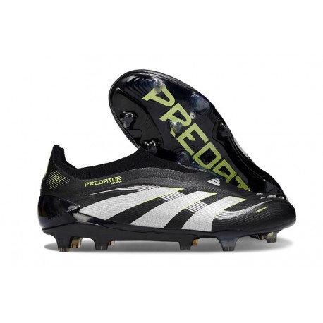 New adidas Predator 25 Elite Laceless FG Black White
