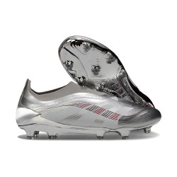 New adidas Predator 25 Elite Laceless FG Silver Gray