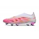 New adidas Predator 25 Elite Laceless FG Pink White