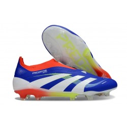 New adidas Predator 25 Elite Laceless FG Lucid Blue Ftwr White Solar Red