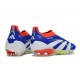 New adidas Predator 25 Elite Laceless FG Lucid Blue Ftwr White Solar Red
