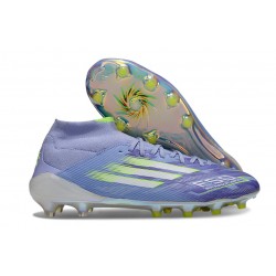 adidas F50 Elite Mid-Cut Firm Ground Cleats Purple Rush Ftwr White Lucid Lemon