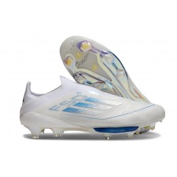 New adidas F50+ Laceless FG White Pearl Met. Blue