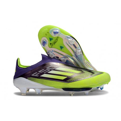 New adidas F50+ Laceless FG Unity Purple Solar Yellow