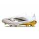New adidas F50+ Laceless FG White Core Black Met Gold