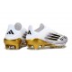 New adidas F50+ Laceless FG White Core Black Met Gold