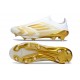 New adidas F50+ Laceless FG Ftwr White Gold Met