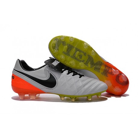 Nike Tiempo Legend VI FG ACC K-Leather Football Cleat White Black Orange