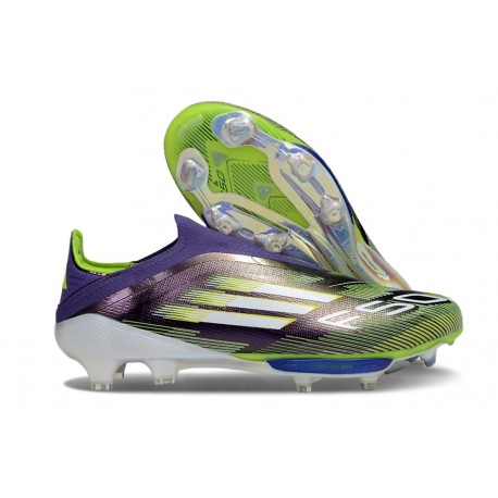 New adidas F50+ Laceless FG Purple Rush Ftwr White Lucid Lemon