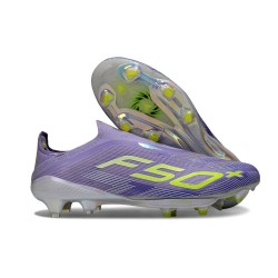 New adidas F50+ Laceless FG Purple Rush Lucid Lemon
