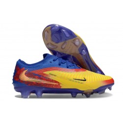 Nike Phantom 6 Elite Low Gras Football Boots Blue Yellow Red Gold