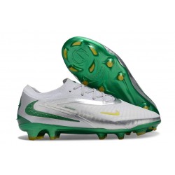 Nike Phantom 6 Elite Low Gras Football Boots White Green Silver