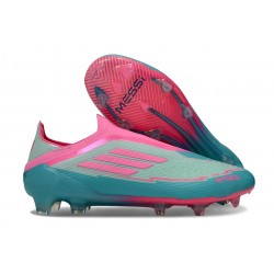 adidas F50 Laceless Elite FG X MESSI Flash Aqua Lucid Pink Lucid Cyan