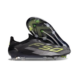 New adidas F50 Laceless Elite FG Core Black Iron Met. Lucid Lemon