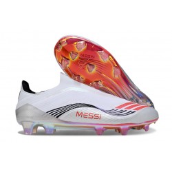 adidas F50 Laceless Elite FG X MESSI Ftwr White Lucid Red Silver Met.