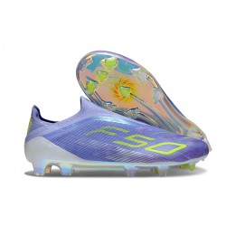 New adidas F50 Laceless Elite FG Purple Rush Lucid Lemon
