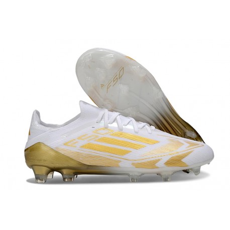 adidas F50 Elite FG Firm Ground Ftwr White Gold Met