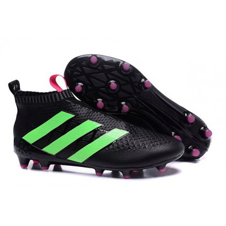 New 2016 adidas Ace16+ Purecontrol FG Soccer Boots Black Green