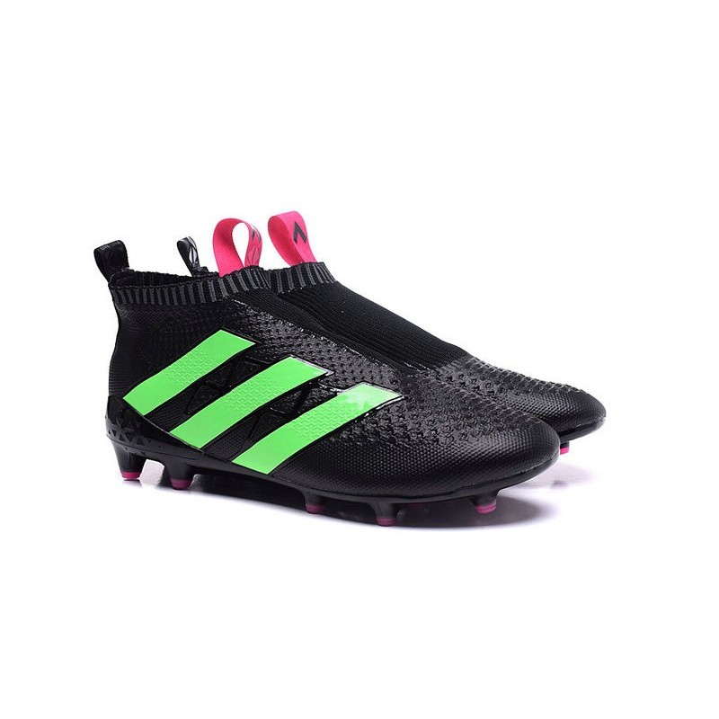New 2016 adidas Ace16+ Purecontrol FG Soccer Boots Black Green