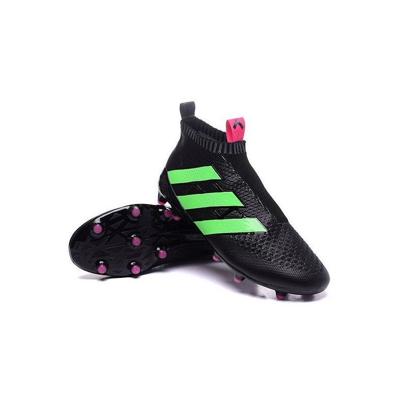 New 2016 adidas Ace16+ Purecontrol FG Soccer Boots Black Green