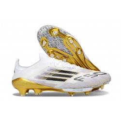 adidas F50+ FG Boots Ftwr White Black Gold Met
