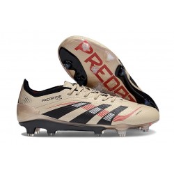 adidas Predator Elite FG Soccer Boots Platin Met Aurora Black Red