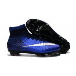 Cristiano Ronaldo Nike Mercurial Superfly 4 FG Shoes Royal Blue Silver