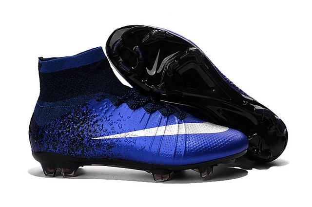 Cristiano Ronaldo Nike Mercurial Superfly 4 FG Shoes Royal Blue Silver
