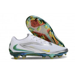 Nike Phantom 6 Elite Low Gras Football Boots White Silver Green