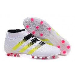 Men News adidas ACE 16.1 Primeknit FG/AG Football Cleats White Rose Yellow