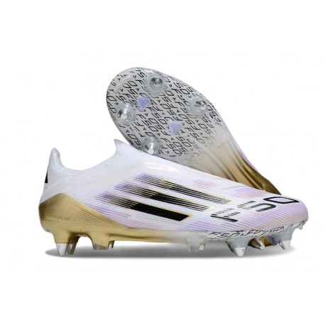adidas F50 Elite Laceless SG Shoes White Core Black Met Gold