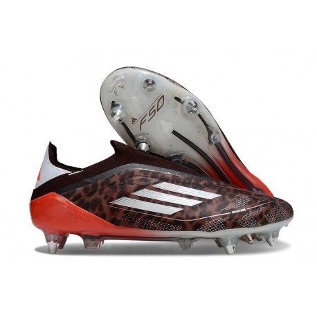 adidas F50 Elite Laceless SG Shoes Brown White Red