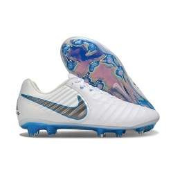 Nike Tiempo Legend 10 Elite Grass Boots White Blue Grey