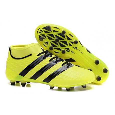 Men News adidas ACE 16.1 Primeknit FG/AG Football Cleats Yellow Black