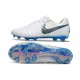 Nike Tiempo Legend 10 Elite Grass Boots White Blue Grey