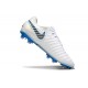 Nike Tiempo Legend 10 Elite Grass Boots White Blue Grey