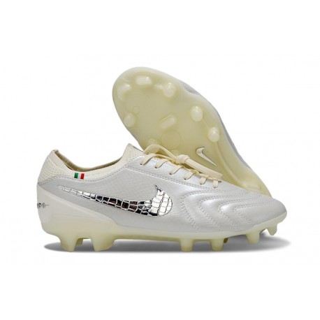 Nike Tiempo Legend 10 Elite Grass Boots White Silver