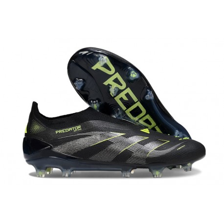 New adidas Predator 25 Elite Laceless FG Black Yellow