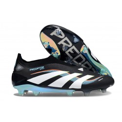 New adidas Predator 25 Elite Laceless FG Black White Blue