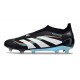 New adidas Predator 25 Elite Laceless FG Black White Blue