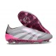 New adidas Predator 25 Elite Laceless FG Grey White Pink