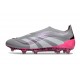 New adidas Predator 25 Elite Laceless FG Grey White Pink