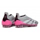 New adidas Predator 25 Elite Laceless FG Grey White Pink