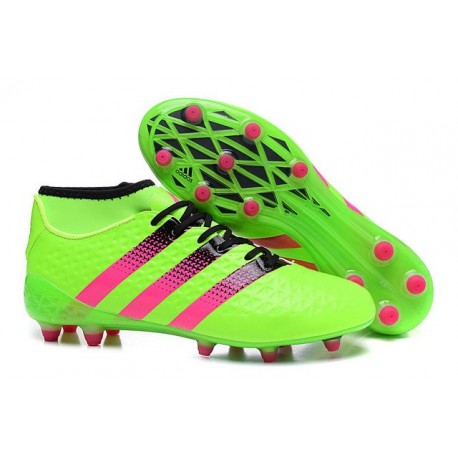 Men News adidas ACE 16.1 Primeknit FG/AG Football Cleats Green Rose